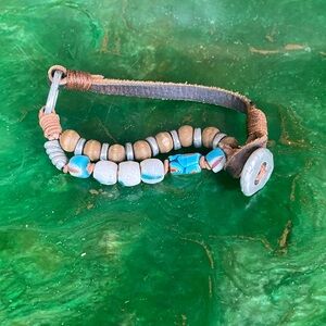 Jes Maharry Brown and Blue Beaded Men's Bracelet